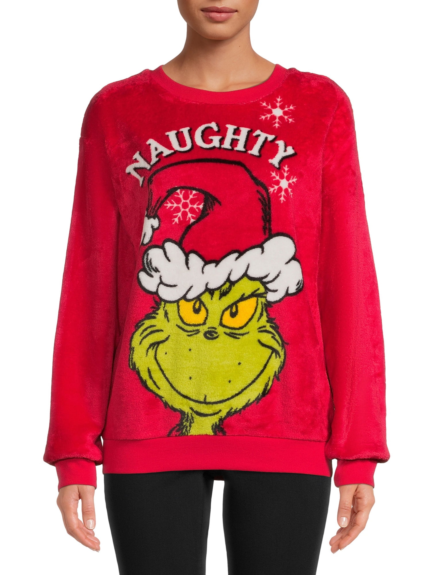Dr. Seuss' The Grinch Grinch Juniors Naughty Holiday Fleece Pullover