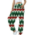 thumbnail image 5 of Tejiojio Christmas Women's Casual Trousers Printing Drawstring Pants Waist Long Pants Sweatpants With Pocket, 5 of 7