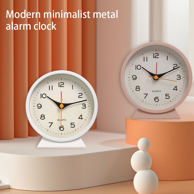 pitrice ABS Base Clock Round Replacement 4.5inch ABS Plastic Base Round Coated Metal Needle Decorative Analog Battery Powered Luminous Alarms Pink