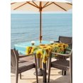 thumbnail image 3 of Outdoor Tablecloths with Umbrella Hole & Zipper, Sunflower 54x54 Inch Square Tablecloths, Yellow Summer Botanical Blue Striped Farmhouse Waterproof Table Cloth, Patio/Pool/Picnic Table Covers, 3 of 8