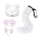 thumbnail image 4 of Conjunto de diadema y cola con orejas de gato y zorro, accesorios de disfraz para fiesta, juego de rol Blanco, 4 of 8