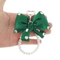 thumbnail image 4 of Unique Bargains 1 Pc Handbag Charms Keychains Fashionable Faux Pearl Bow Bag Accessories Green, 4 of 5