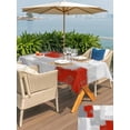thumbnail image 5 of Outdoor Tablecloth with Umbrella Hole for Patio/Picnic/Party/Camping, Red Grey Waterproof Table Cloth Rectangle Table Cover Washable, Abstract Geometric Color Block Oil Painting (60"x 120"), 5 of 8