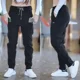 thumbnail image 3 of Pantalones para hombre, pantalones casuales de pana con bolsillos, para hombre, negros, ajustados, elegantes, nuevos, en poliéster, estilo coreano clásico, tendencia, venta, 3 of 5