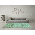 thumbnail image 3 of Ahgly Company Indoor Square Abstract Light Blue Modern Area Rugs, 7' Square, 3 of 4
