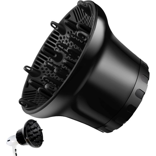 Difusores para el Cabello Rizado Universal, Hair Difuser Difusor de Secadora para Rizos Para secadores de pelo de 1.4 a 2.6 pulgadas Difusor para Cabello Rizado(Negro Universal)