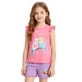 thumbnail image 2 of XEGLSBU Girls Summer Outfits Set Girls Outfit Floral Embroidery Bunny Print Sleeveless Top and Shorts Two Piece Casual Toddler (Pink-C Size 7-8 Years), 2 of 6