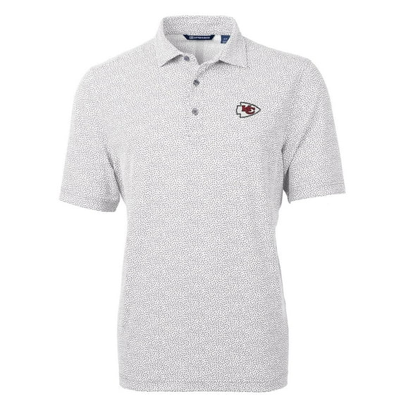 Men's Cutter & Buck Gray Kansas City Chiefs Virtue Eco Pique Botanical Print Polo