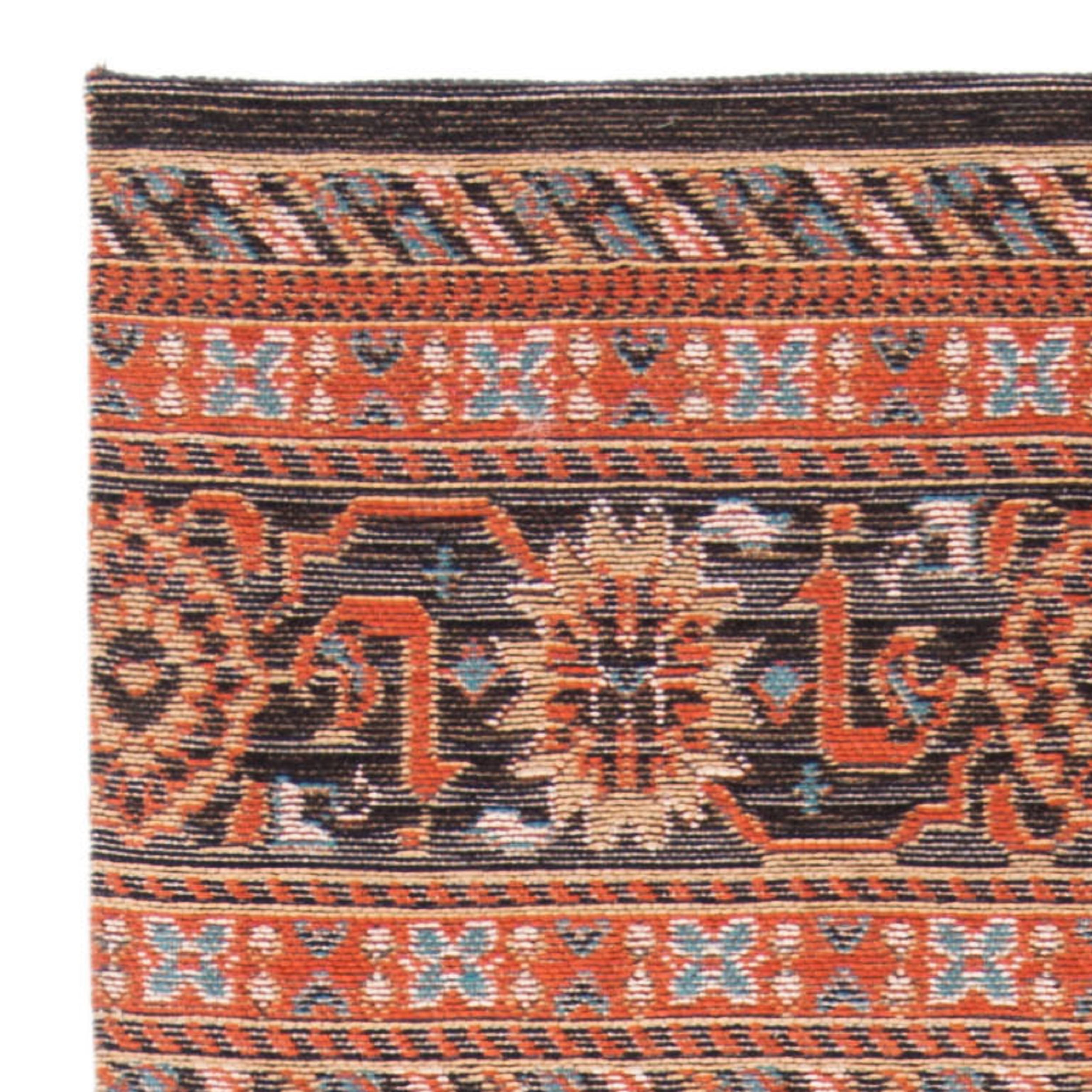 SAFAVIEH Classic Vintage Serrena Floral Bordered Polyester Runner Rug, Black/Rust, 2'3" x 8'