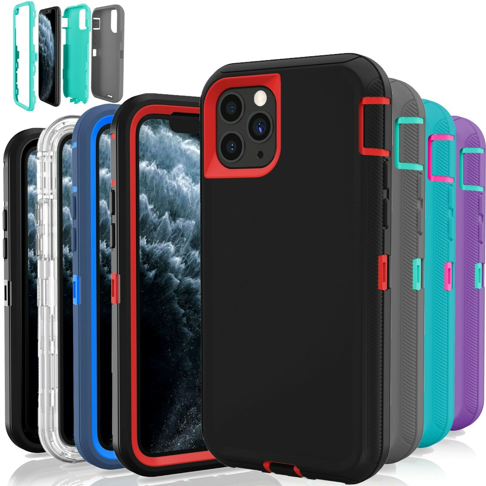 Case For Iphone 11 Pro Iphone 11 Pro Max Defender Case Fits Otter Box Multiple Color Cover Shell For Iphone 11 Black Red Walmart Com
