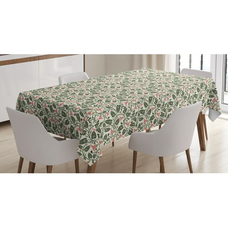 

Ambesonne Garden Art Tablecloth Rectangular Table Cover Retro Scroll Pattern 52 x70 Multicolor