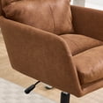 thumbnail image 5 of Leumius Office Chair with Black Base & Adjustable In Height,PU Leather Chair for Office Bedroom Dressing Table Brown, 5 of 9