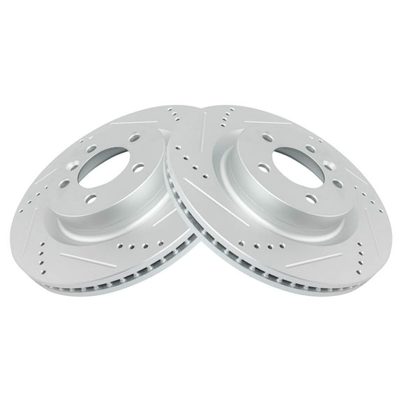 TRQ Front Performance Brake Rotors Set Vented Premium G-Coated Fits Select 2005-2009 Land Rover LR3 2006-2009 Range Rover Sport