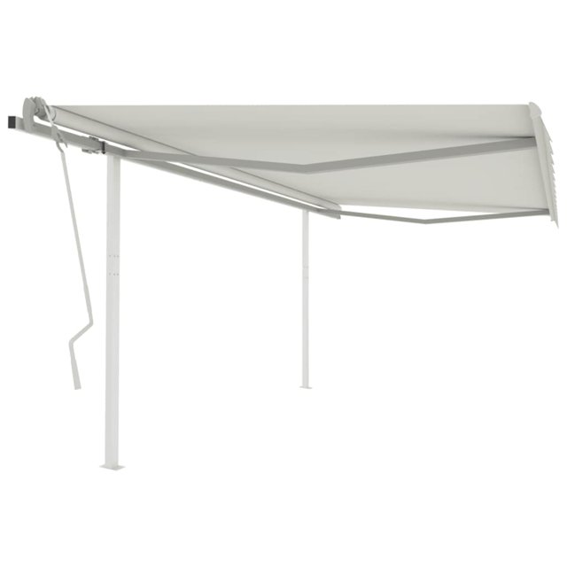 vidaXL Store Manuel Rétractable avec Poteaux 4x3 m Crème