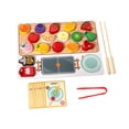 thumbnail image 4 of Cocina de madera para niños, juguete educativo de comida, juego de rol, habilidad motora fina, juego de simulación realista, juego de cocina, 4 of 8