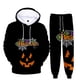 thumbnail image 3 of Conjunto de 2 piezas para hombre, sudadera con capucha y pantalón con estampado 3D de calabaza y linterna de terror para Halloween, conjunto de chándal de gran tamaño de alta calidad para hombre, 3 of 5