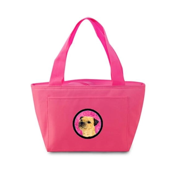 Carolines Treasures LH9368PK-8808 Pink Border Terrier Zippered Insulated School Washable And Stylish Lunch Bag Cooler