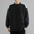 thumbnail image 2 of Miluxas Men's Oversized Cotton T-Shirts Heavy Weight Crew Neck Vintage Wash Tee Long Sleeve Casual Gym Workout Tops Black, 2 of 7
