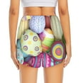 thumbnail image 3 of Picia Colorful Easter Eggs Pattern Women's 2 in 1 Athletic Running Shorts High Waisted Workout Casual Gym Sweat Shorts with Comfy Liner Zipper Pockets-Small, 3 of 9