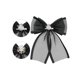 thumbnail image 3 of INSPIRE CHIC Broche de mujer Clip Malla Flor Perlas Rhinestone Color Sólido Lazo Negro, 3 of 5