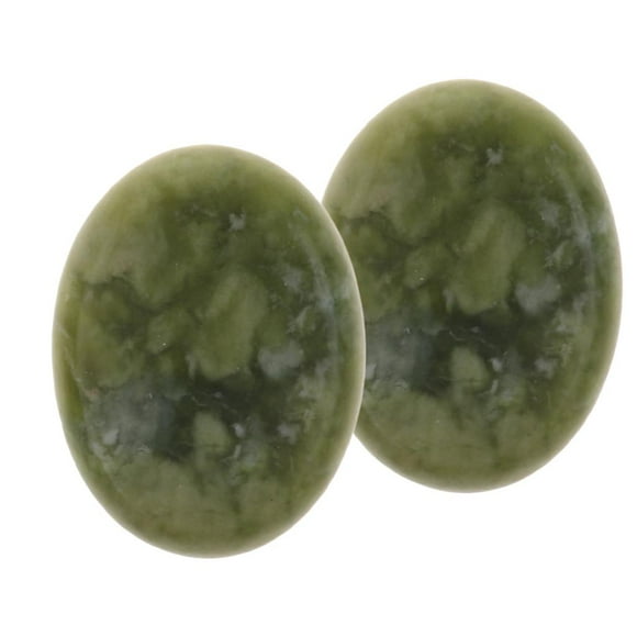 Xuanheng 2 Pcs Massage Stones, Hot Olive Jade Stones, Smooth Massage Hot Cold Stones -