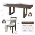 thumbnail image 2 of Harper & Bright Designs Farmhouse Extendable Dining Table Set for 6, 7 Pieces Rectangle Dining Table with 6 Upholstered Chairs, Wood Expanding Kitchen Table Set for Dining Room, Brown, 2 of 14