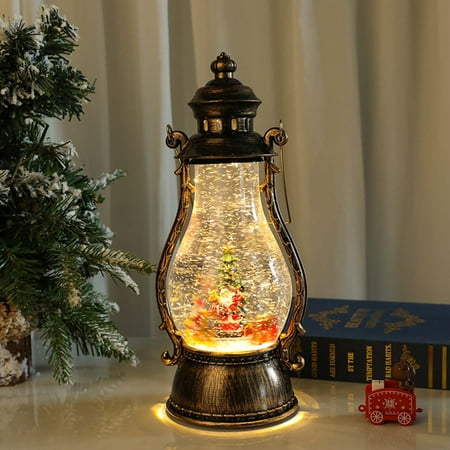 

Winter Savings Clearance! SuoKom Christmas Lantern Decorative 11.8 Inch 10ml Snow Portable Water Filled Oil Lamp Xmas Night Light for Table Home Party Christmas Decoration Gifts on Clearance