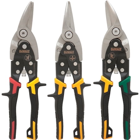 UPC: 0076174146769 | DeWALT DWHT14676 Aviation Snip Set 2-3/4 in Length of Cut Steel Blade Black/Green/Red/Yellow Handle
