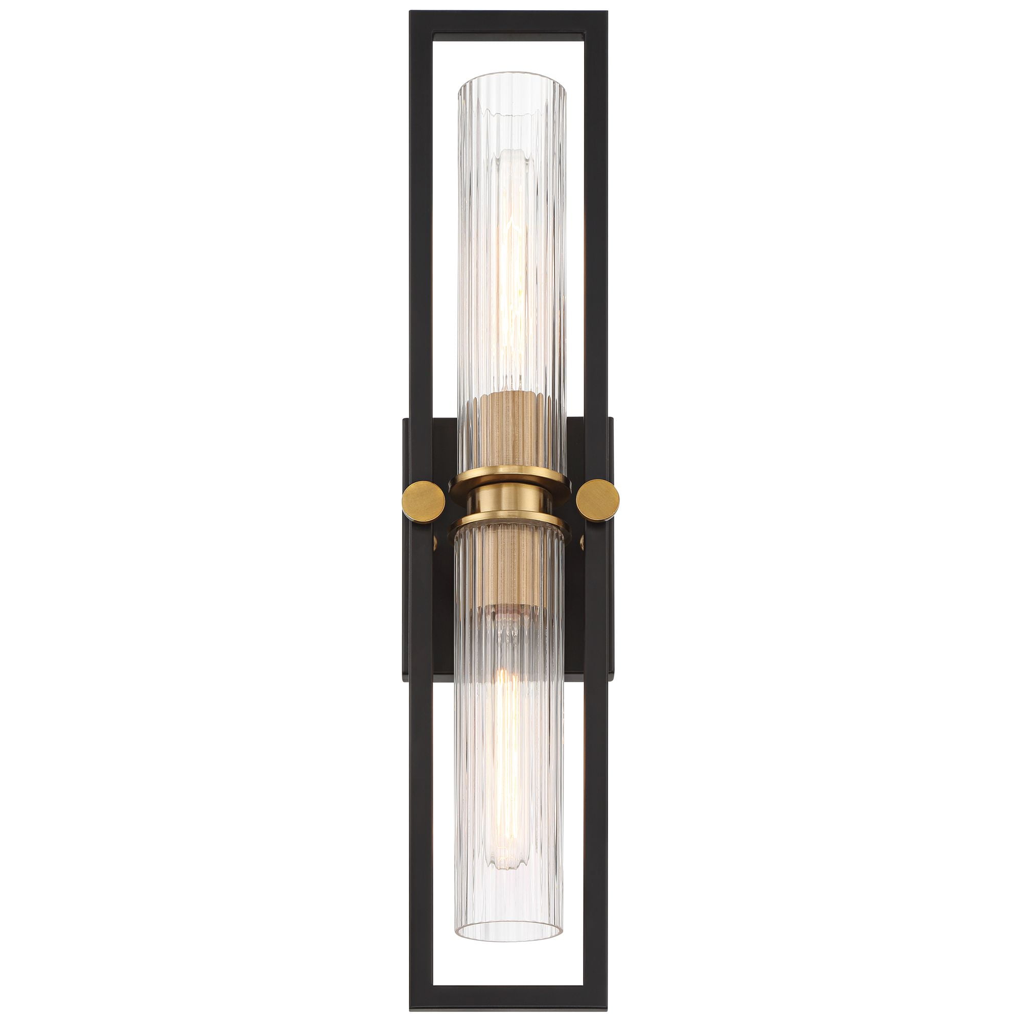 Stiffel Ramos 24" High Modern 2 Light Wall Sconce Light Lamp Fixture Mount Bathroom Bedroom Hardwired Matte Black Antique Brass