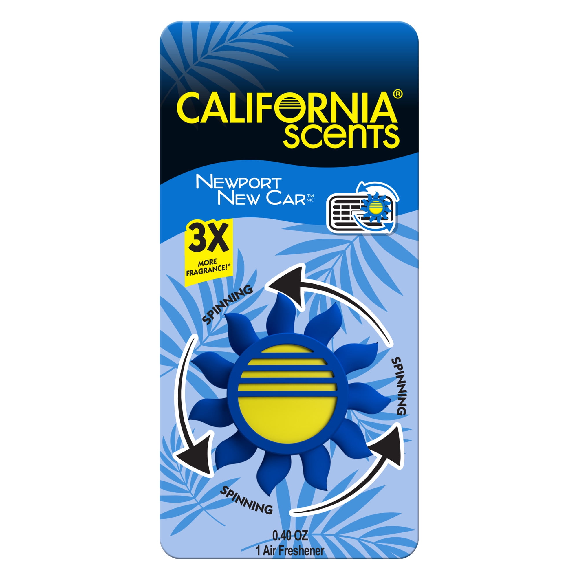 California Scents Novelty Sun Spinner Car Air Freshener Vent Clip