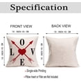 thumbnail image 3 of Valentine''s Day Love Throw Pillow Covers 18x18 Inch Red Heart Arrows Decorative Pillow Cover Anniversary Wedding Pillow Case Cushion Cover for Sofa Couch Bedroom Decoration, 3 of 5