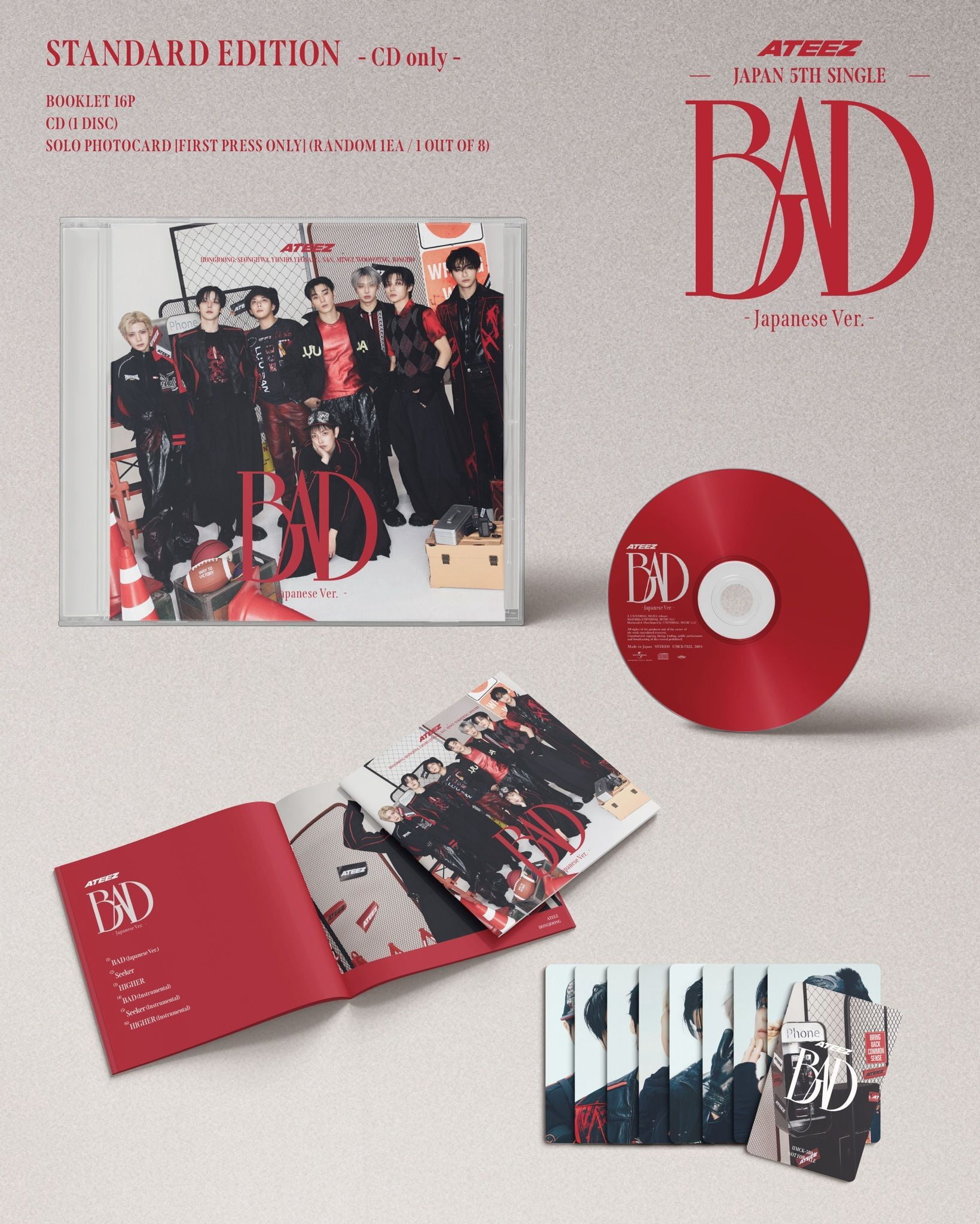 Ateez - BAD (Japanese Ver.) [Standard Edition] - Music & Performance - CD