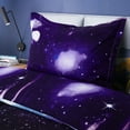 thumbnail image 4 of PiccoCasa 2Pcs Galaxies Theme Quilt Duvet Cover Set, Micorfiber Bedding Set, Dark Purple, Twin, 4 of 8