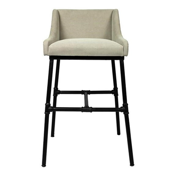 Pemberly Row 31" Adjustable Fabric Dining/Bar/Counter Chair in Light Gray