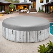 82 Inflatable Hot Tub, Segmart 5 to 7 Person Outdoor Hot Tub, Round Portable Home Spa with 130 Soothing AirJets, Lockable Cover, and Storage Bag, Built-in Heater Pump, Max. 104°F
