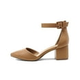 thumbnail image 2 of Dream Pairs Women Fashion Pump Shoes Ankle Strap Pointed Toe Low Chunky Dress Shoes ANNEE NUDE/PU Size 9, 2 of 4