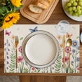 thumbnail image 4 of Spring Floral Placemats Set of 12, Pink Blue Flowers Butterfly Rustic Placemats for Dining Table, Place Mats for Kitchen Tabletop, Waterproof Wipeable Dining Table Mats Set, 4 of 9