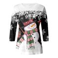 thumbnail image 4 of WEAIXIMIUNG T-Shirt de Noël Imprimé Col Rond Manches 3/4 Décontracté pour Femmes Saint-Valentin, 4 of 5
