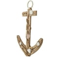 thumbnail image 5 of DecMode Brown Wood Handmade Driftwood Inspired Anchor Wall Decor with Shell and Rope Accents, 5 of 7