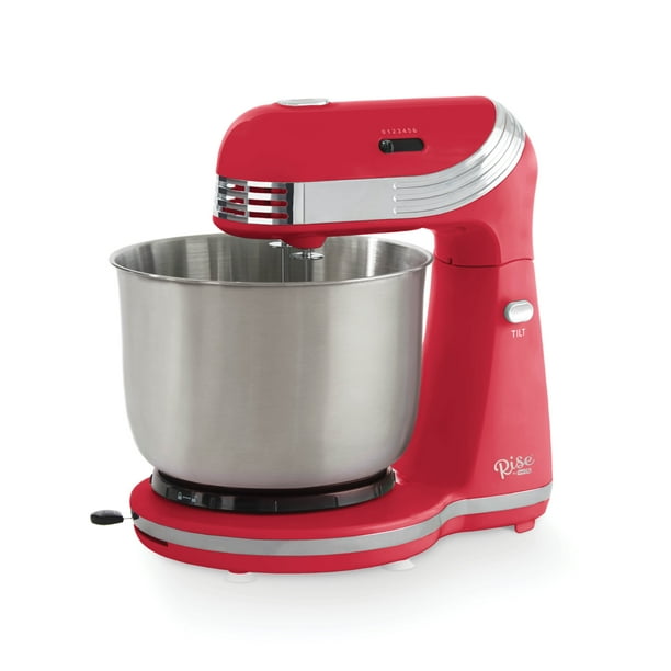 Rise by Dash Stand Mixer, 6 Speed, with Mixing Bowl, Dough Hooks