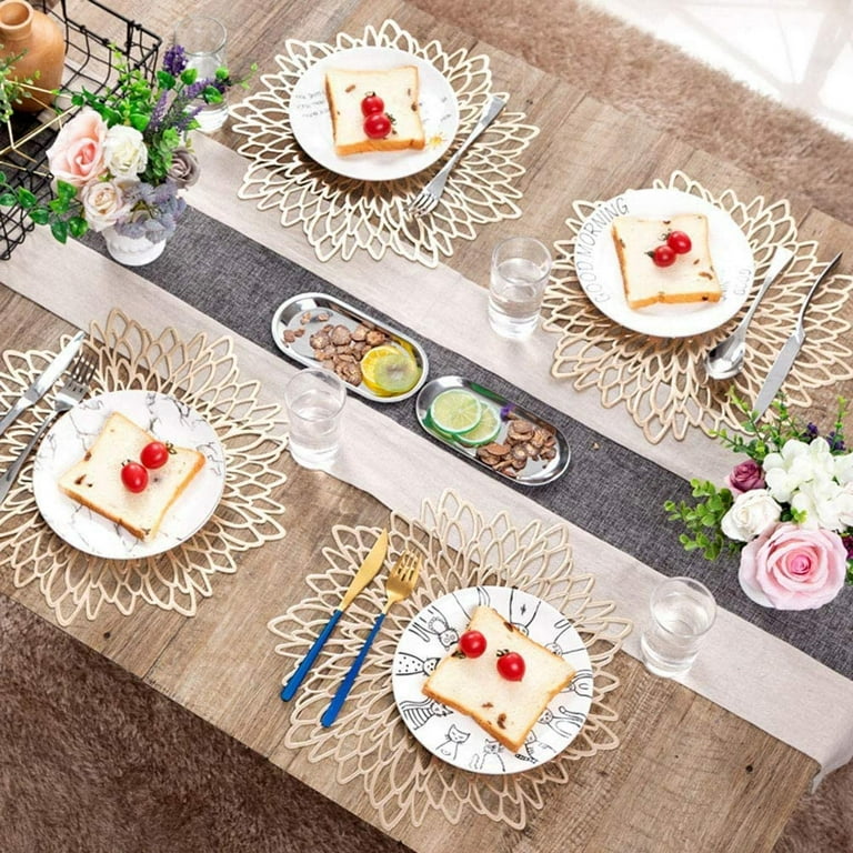 6 Pcs Placemats Leaves Decorative Placemats Pvc Placemats Hollow