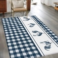 thumbnail image 2 of Area Rug for Living Room, Farmhouse Blue Plaid Non-Slip Indoor Large Carpet for Bedroom/Dining Room, Vintage Country Cock Checkered Washable Low-Profile Rectangle Floor Mat Runner Rugs - 2.7 x 5 Ft, 2 of 8