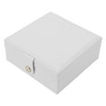 thumbnail image 4 of Jewelry Case, Single Layer Magnetic Button Portable Classified Space Jewelry Storage Case  For Travel White, 4 of 8
