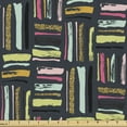 thumbnail image 1 of Stripes Fabric by the Yard, Handmade Hand Painted Golden Yellow Brush Strokes Retro Horizontal Vertical, Decorative Upholstery Fabric for Chairs & Home Accents, 3 Yards, Multicolor by Ambesonne, 1 of 4