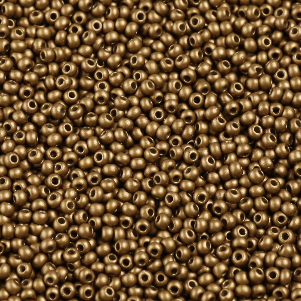 11/0 Grade A Round Glass Seed Beads Baking Paint Dark Goldenrod 2.3x1.5mm Hole: 1mm about 48500pcs/pound