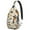 Black Cat Pumpkin, variant on Sling Backpack,Black and White Halloween Ghosts Sling Bag with Water Bottle Holder,Waterproof Sling Bag for Men/Women with Headphone Jack for Hiking,Travel
