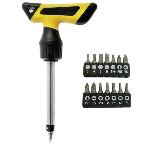 Universal 16pc Deluxe T Handle Ratchet Screwdriver Set Torx