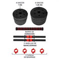thumbnail image 4 of Kit Mancuernas Multifuncional 3en1 Barra y Discos 10kg Gimnasio Marthing Pesas Mancuernas Diseño Estable Compactas, Resistentes y Funcionales para Entrenamiento en Casa y Gimnasio Multifuncional, 4 of 8