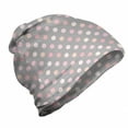 thumbnail image 1 of Pastel Unisex Beanie, Romantic Rosy Polka Dots, Hiking Outdoors, Taupe Pink, by Ambesonne, 1 of 1