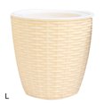 thumbnail image 3 of CAROOTU Plant Pot Cover Indoor Plastic Rattan Flower Cover Round Modern Decor Planter Durable, 3 of 7